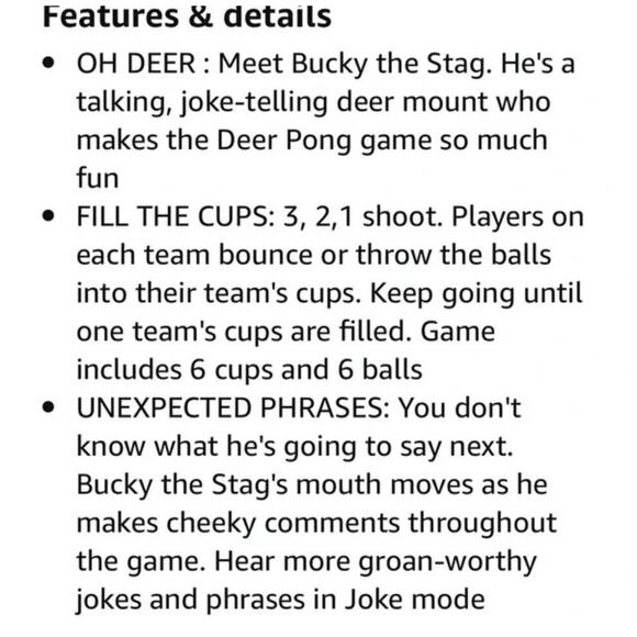 Deer Pong Game, Talking‎ Deer Head Music GAME NIGHT PARTY DRINKING GAMES COLLEGE - Picture 14 of 15